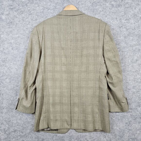 Jos A Bank Men's Size 42R Beige Windowpane‎ Blazer/Sport Coat/Suit Jacket SPOT - Picture 13 of 16